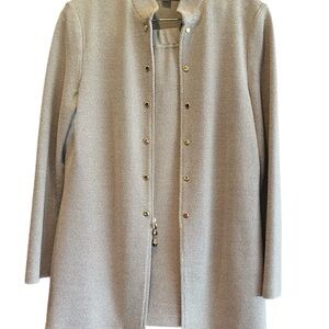 St. John cream -tan color Blazer and Skirt with Gold Buttons LIKE NEW